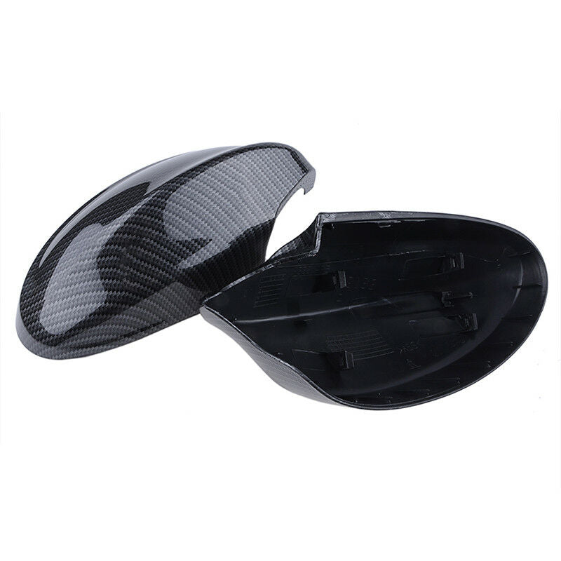 2x Carbon Fiber Wing Mirror Cover Caps For BMW 3 Series E90 E91 320d 330d 05-08