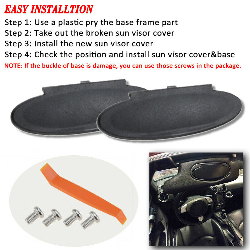 2x Car Sun Visor Mirror Covers For Porsche 996/997/911 986/987 Boxster Cayman AE