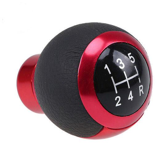 Universal Red 5 Speed R Shift Knob Manual Gear Stick Shifter Lever Aluminum UK