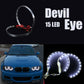 6000K Halo Motorcycle Projector Beam LED Angel Devil Eyes Head Lights 3inch