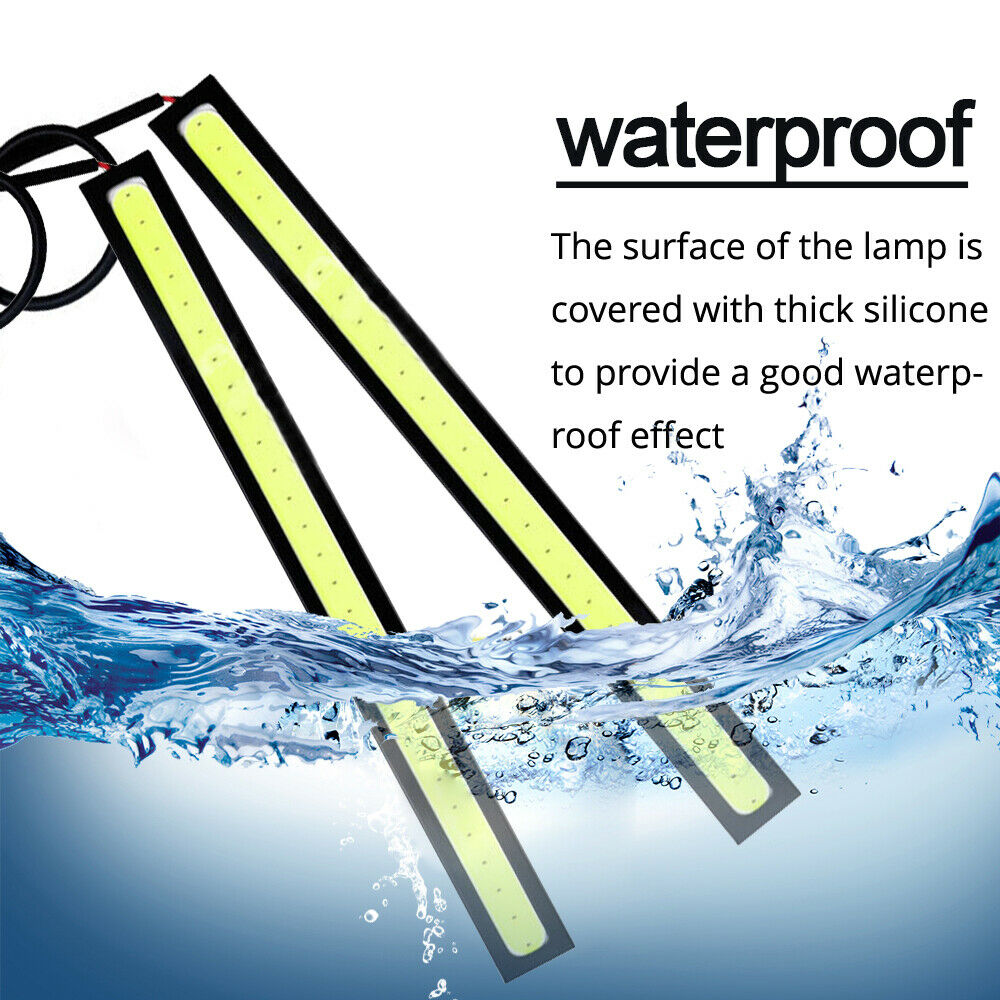 UK LED Strip Car DRL Running Daytime Light COB Driving Fog Lights Waterproof ea