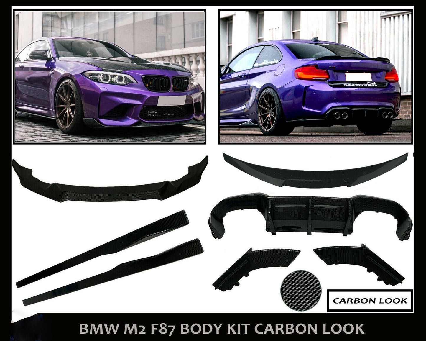 BMW F87 M2 BODY KIT BODYKIT FRONT SPLITTER REAR DIFFUSER SIDE SKIRT SPOILER 15+