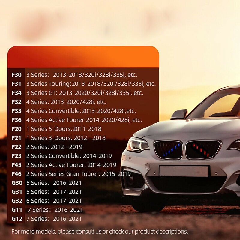 Front Red Grille Trim Strips Cover for BMW F30 F32 F20 F21 G20 1 2 3 series UK