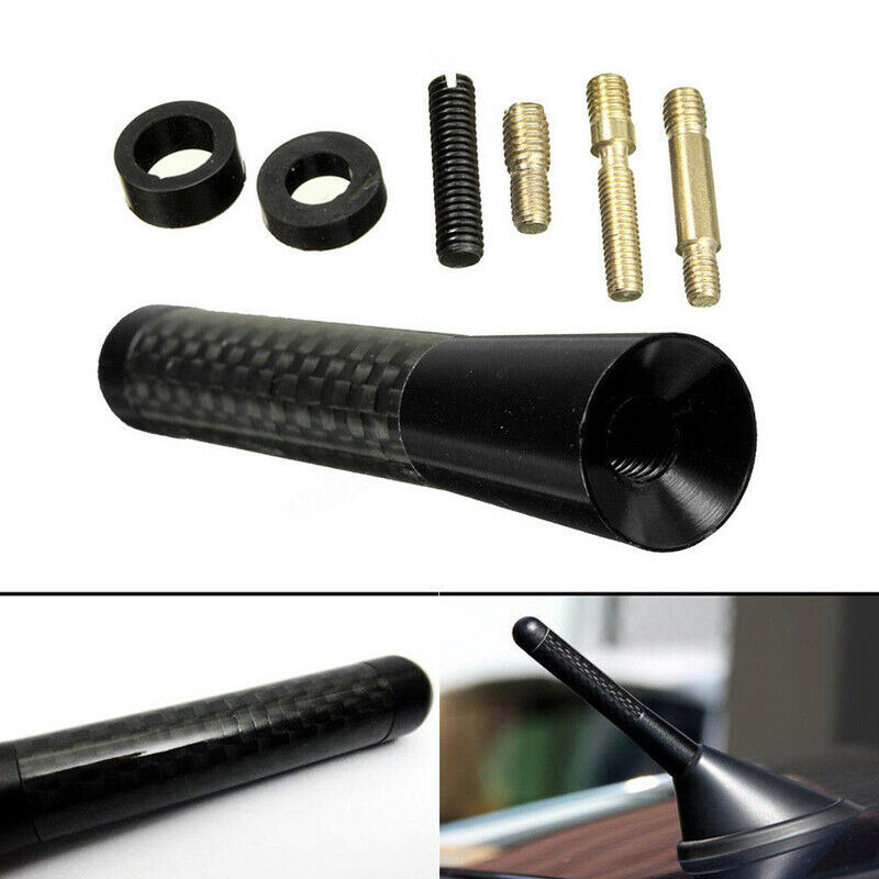 3.15"Black Car Carbon Fiber Aerial Bee Sting Mast Antenna Ariel Stubby For BMW