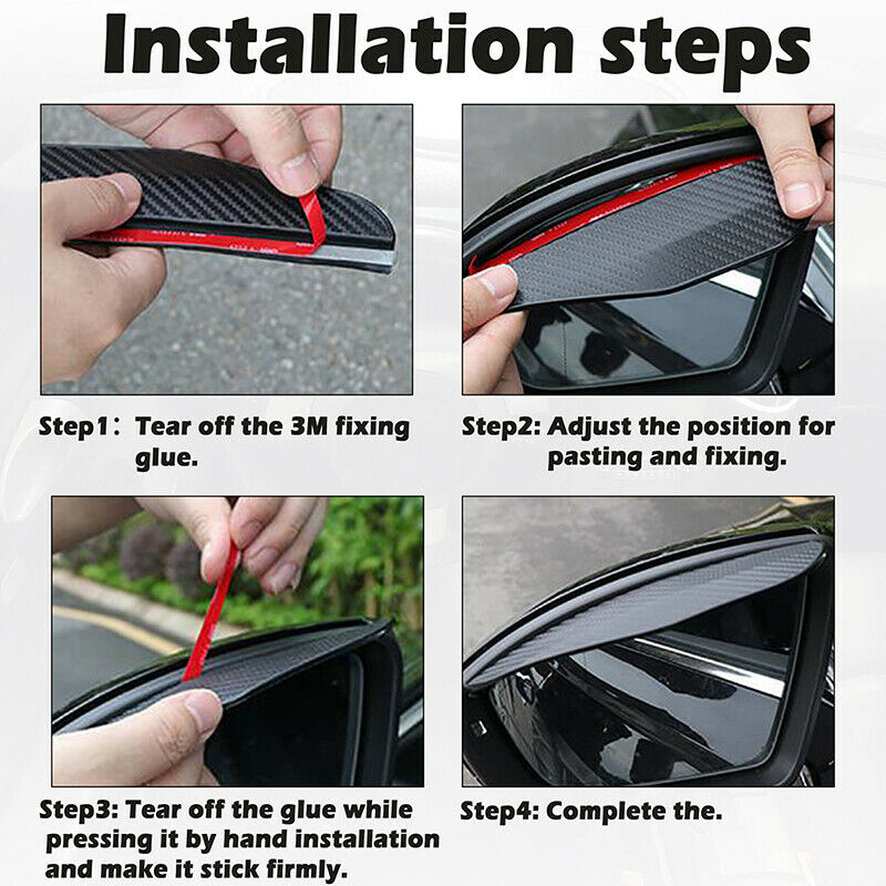 2X Rear View Side Wing Mirror Rain Board Eyebrow Guard Sun Visor Car Accessories