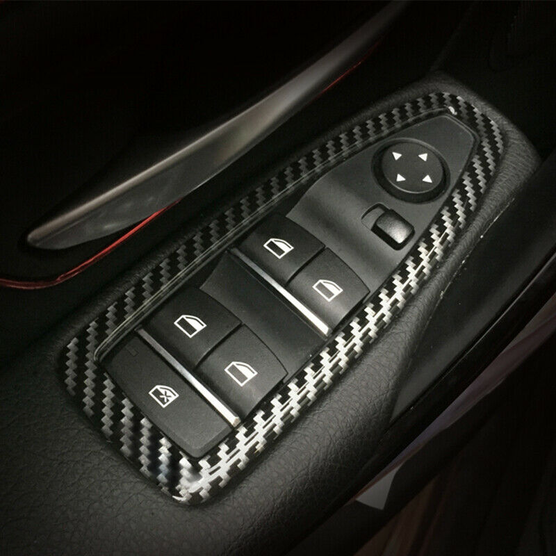 Real Carbon Fiber Window Switch Interior Trim For BMW 1 2 3 4 Series F30 F34