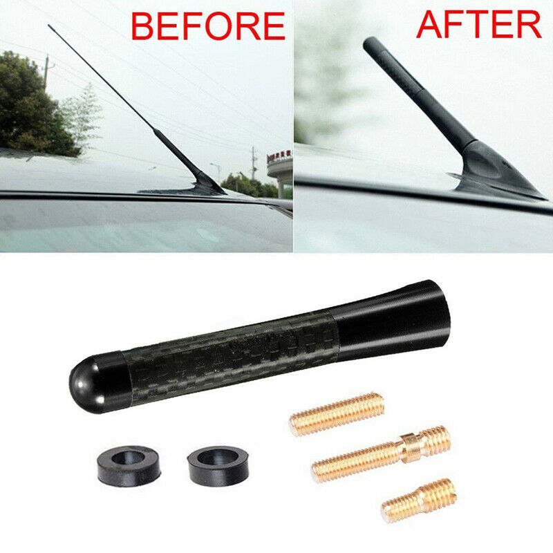 3.15"Black Car Carbon Fiber Aerial Bee Sting Mast Antenna Ariel Stubby For BMW