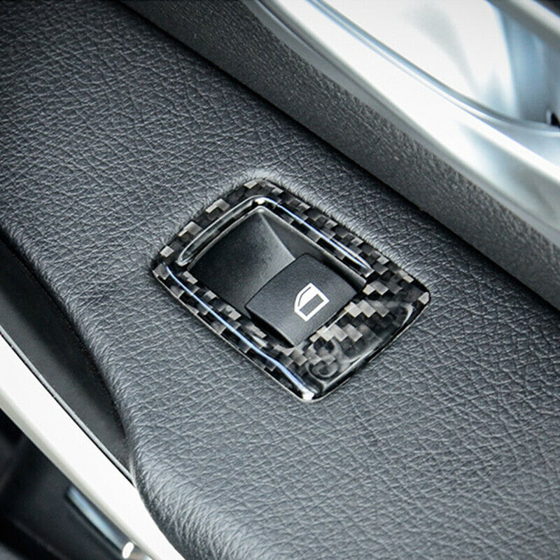 Real Carbon Fiber Window Switch Interior Trim For BMW 1 2 3 4 Series F30 F34