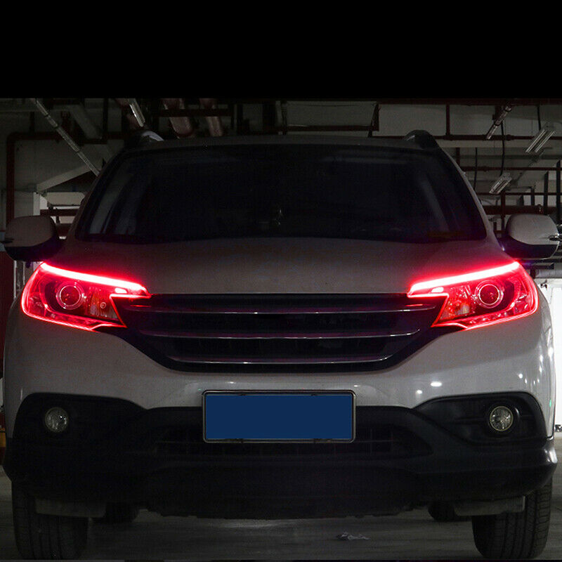 2x Sequential LED Strip Turn Signal Switchback Indicator Daytime Running Lights
