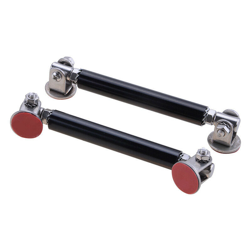 2x Black Adjustable Front Bumper Support Tie Rod Bar Kit Splitter Lip Strut