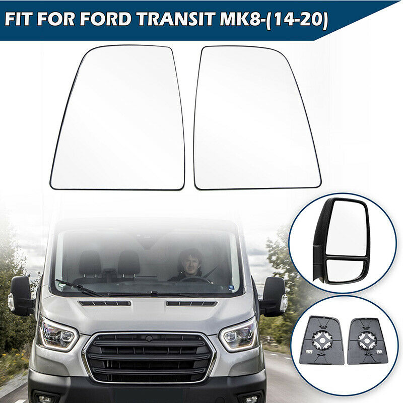 Pair Mirror Glass Upper Left Right Side For Ford Transit Van 150 250 350 2015-19