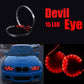6000K Halo Motorcycle Projector Beam LED Angel Devil Eyes Head Lights 3inch