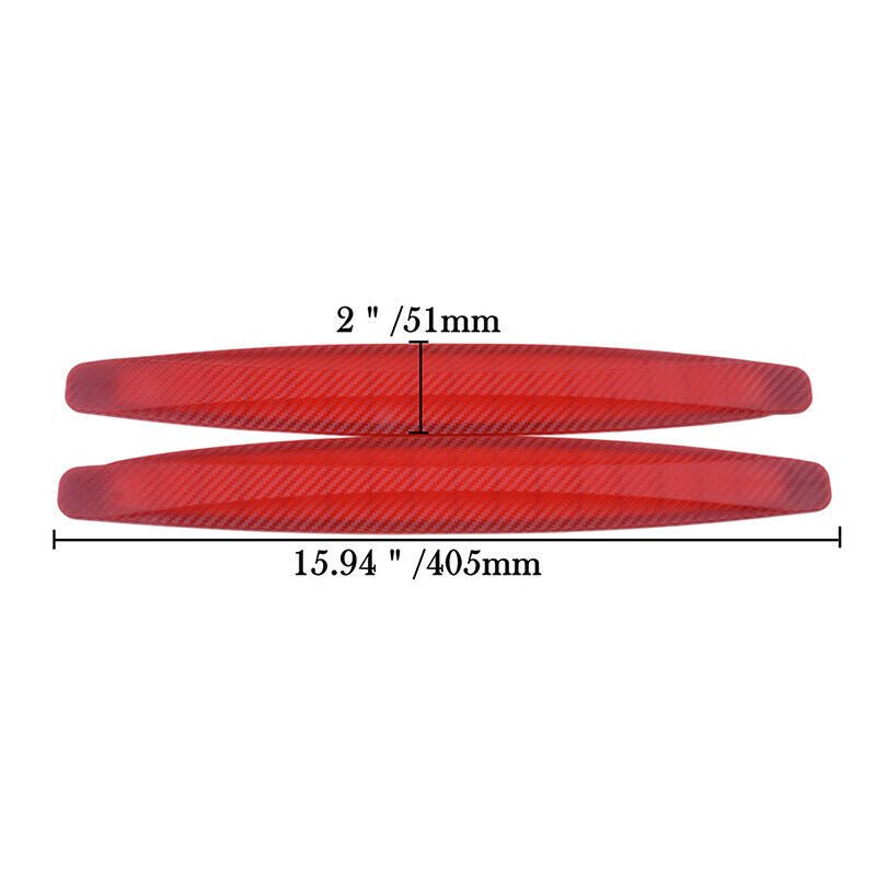2Pcs Car Red Bumper Lip Protector Corner Guard Anti-Scratch Trim Universal Decor