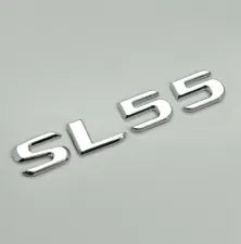 For Mercedes Benz SL55 Chrome Silver Rear Boot Trunk Letter Number Badge Emblem