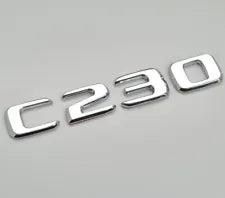 For Mercedes Benz C230 Chrome Silver Rear Boot Trunk Letter Number Badge Emblem