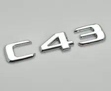 For Mercedes Benz C43 Chrome Silver Rear Boot Trunk Letter Number Badge Emblem