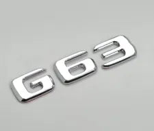 For Mercedes Benz G63 Chrome Silver Rear Boot Trunk Letter Number Badge Emblem