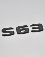 For Mercedes Benz S63 Matt Black Rear Boot Trunk Letter Number Badge Emblem