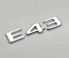 For Mercedes Benz E43 Chrome Silver Rear Boot Trunk Letter Number Badge Emblem