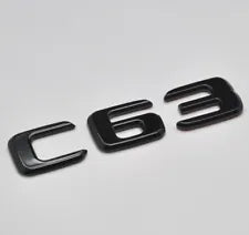 For Mercedes Benz C63 Gloss Black Rear Boot Trunk Letter Number Badge Emblem