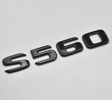 For Mercedes Benz S560 Gloss Black Rear Boot Trunk Letter Number Badge Emblem