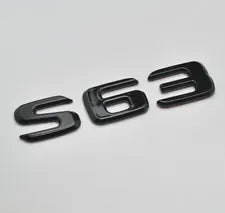 For Mercedes Benz S63 Gloss Black Rear Boot Trunk Letter Number Badge Emblem