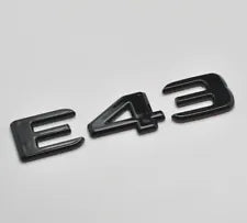 For Mercedes Benz E43 Gloss Black Rear Boot Trunk Letter Number Badge Emblem