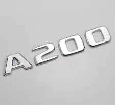 For Mercedes Benz A200 Chrome Silver Rear Boot Trunk Letter Number Badge Emblem