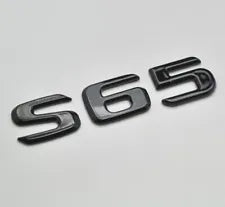 For Mercedes Benz S65 Gloss Black Rear Boot Trunk Letter Number Badge Emblem