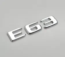 For Mercedes Benz E63 Chrome Silver Rear Boot Trunk Letter Number Badge Emblem