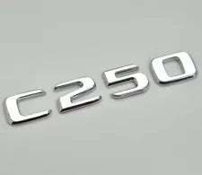 For Mercedes Benz C250 Chrome Silver Rear Boot Trunk Letter Number Badge Emblem