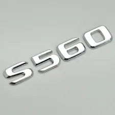 For Mercedes Benz S560 Chrome Silver Rear Boot Trunk Letter Number Badge Emblem