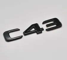 For Mercedes Benz C43 Gloss Black Rear Boot Trunk Letter Number Badge Emblem