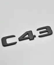 For Mercedes Benz C43 Matt Black Rear Boot Trunk Letter Number Badge Emblem