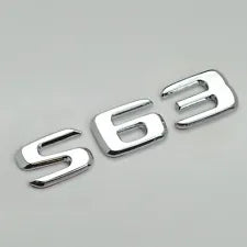 For Mercedes Benz S63 Chrome Silver Rear Boot Trunk Letter Number Badge Emblem