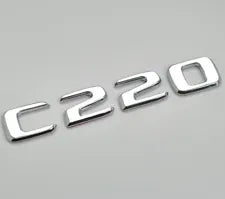 For Mercedes Benz C220 Chrome Silver Rear Boot Trunk Letter Number Badge Emblem