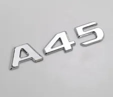 For Mercedes Benz A45 Chrome Silver Rear Boot Trunk Letter Number Badge Emblem