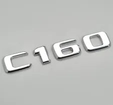 For Mercedes Benz C160 Chrome Silver Rear Boot Trunk Letter Number Badge Emblem
