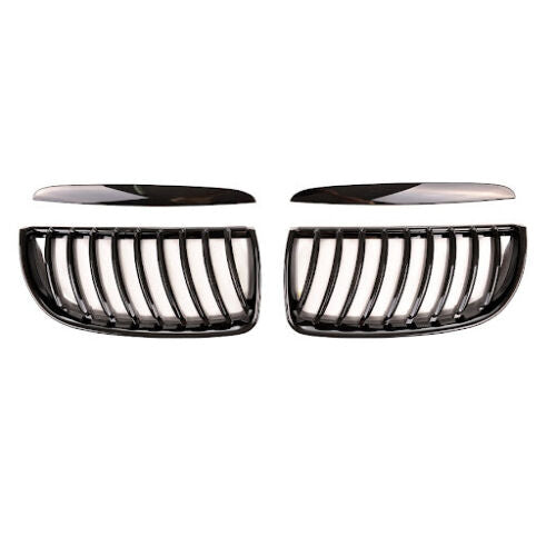 BMW E90 E91 05-08 GLOSS BLACK M PERFORMANCE LOOK FRONT KIDNEY GRILLES GRILLS UK
