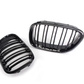 BMW X5 E53 1999 - 2003 GLOSS BLACK FRONT KIDNEY GRILLES GRILLS DOUBLE TWIN SPOKE