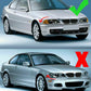 Pair Gloss Black Kidney Grill Grille For BMW E46 Coupe Cabrio 99-03 Pre-facelift