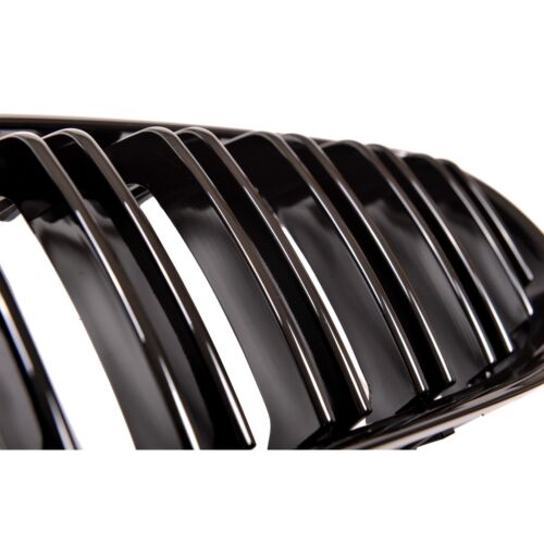 BMW E90 E91 LCI 08> GLOSS BLACK CHROME TWIN SPOKE GRILLE GRILLES GRILL