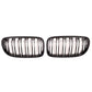 BMW E90 E91 LCI 08> GLOSS BLACK CHROME TWIN SPOKE GRILLE GRILLES GRILL