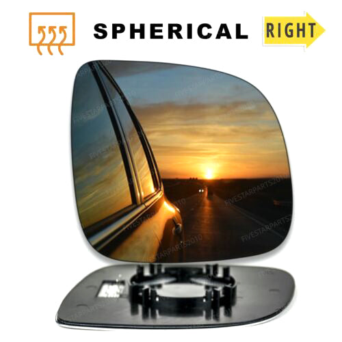 Right hand driver side wing mirror glass for VW Transporter T6 2015-22 clip on