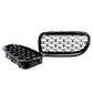 BMW F10 F11 & M5 pair gloss black chrome diamond kidney grille grilles grills