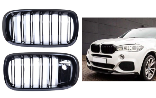 BMW X5 X6 F15 F16 F85 F86 Gloss black grilles grille twin spoke cruise camera