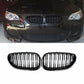 BMW 5 SERIES E60 E61 GLOSS BLACK FRONT KIDNEY GRILLES GRILLS DOUBLE TWIN SPOKE