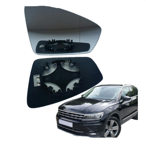 Right Driver side wide angle wing mirror glass for VW Tiguan 2016-2022 heated
