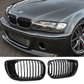 BMW E46 4dr 01-05 M PERFORMANCE LOOK GLOSS BLACK FRONT KIDNEY GRILLES GRILLS UK