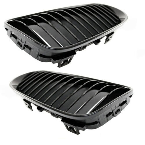 BMW E92 E93 10-13 LCI GLOSS BLACK M PERFORMANCE LOOK FRONT KIDNEY GRILLES GRILLS